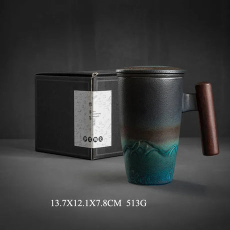 Grande tasse thermique vintage en céramique pour le thé ou toute autre boisson