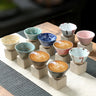 Tasse à café en céramique rétro créative, tasse à eau conique sur cube
