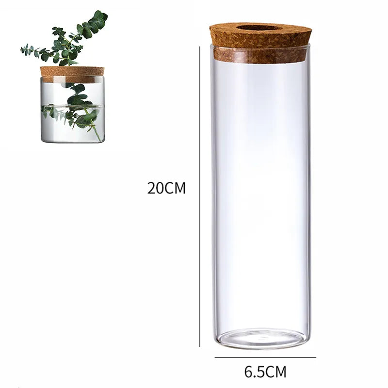 Vase en verre avec support en liège