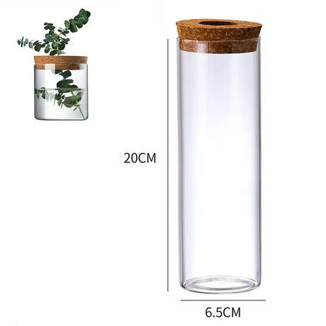 Vase en verre avec support en liège